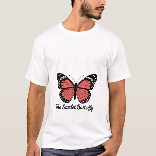 De scharlakenrode vlinder t-shirt (Voorkant)