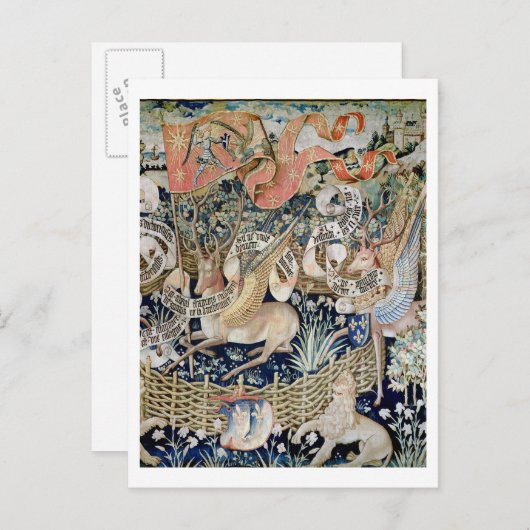 De scharnierende deer (tapestry) briefkaart (Voorkant / Achterkant)