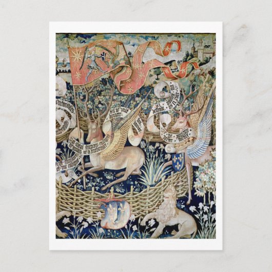 De scharnierende deer (tapestry) briefkaart (Voorkant)