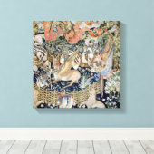 De scharnierende deer (tapestry) canvas afdruk (Insitu (Houten vloer))