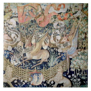 De scharnierende deer (tapestry) tegeltje