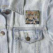 De scharnierende deer (tapestry) vierkante button 5,1 cm (In situ)