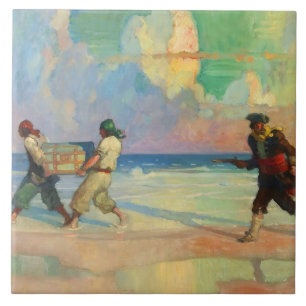 “De schat ontvreemden” door NC Wyeth Tegeltje