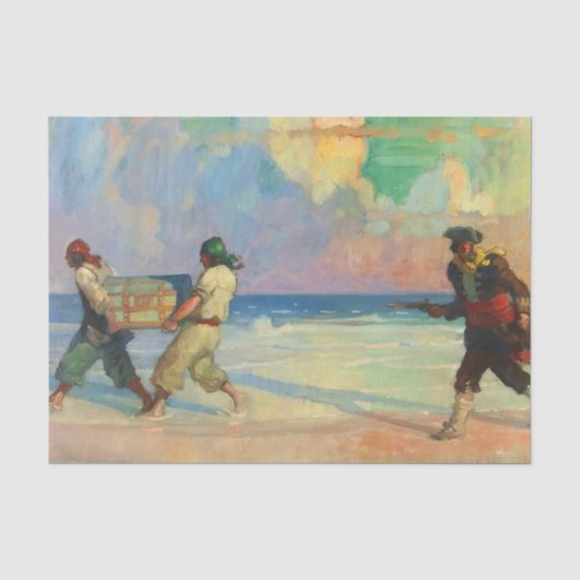 “De schat ontvreemden” door NC Wyeth Tissuepapier (Voorkant)