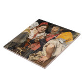 De schat van het oude Man (Karl Gussow) Tegeltje (Zijkant)