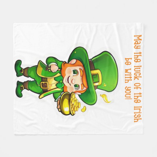 De schat van Lucky Leprechaun Fleece Deken (Voorkant (Horizontaal))