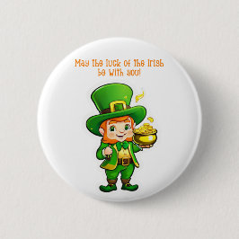 De schat van Lucky Leprechaun Ronde Button 5,7 Cm