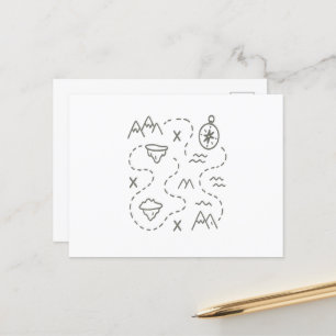 De schatkaart van Little Explorer Briefkaart