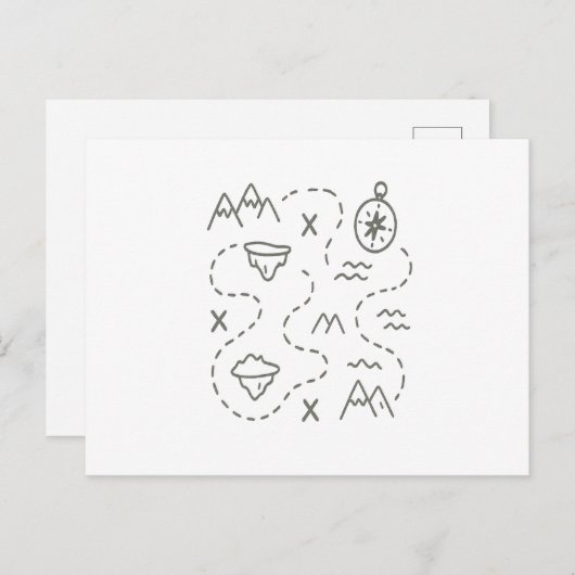 De schatkaart van Little Explorer Briefkaart (Voorkant / Achterkant)