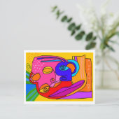 "de schatkist naar de binnenkant" briefkaart (Staand voorkant)