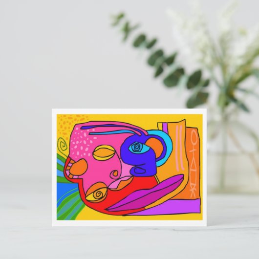 "de schatkist naar de binnenkant" briefkaart (Staand voorkant)