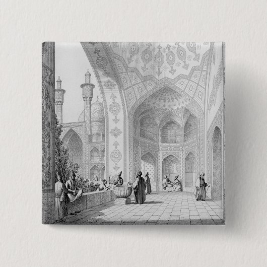 De schatkist van de hoofdingang van de Medrese- Vierkante Button 5,1 Cm (Voorkant)