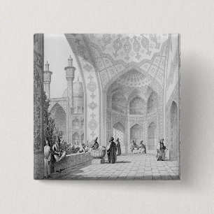 De schatkist van de hoofdingang van de Medrese- Vierkante Button 5,1 Cm
