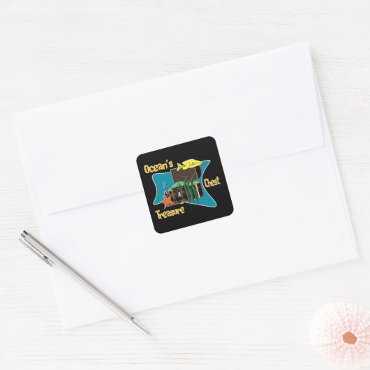 De schatkist van de oceaan vierkante sticker (Envelop)