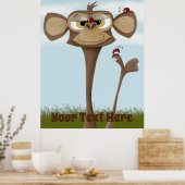 De Schattige aap en z'n liefhebbers. Poster (Keuken)