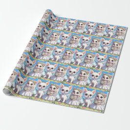 De Schattige bruid en bruidegom Puppies Cadeaupapier
