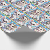 De Schattige bruid en bruidegom Puppies Cadeaupapier (Hoek)