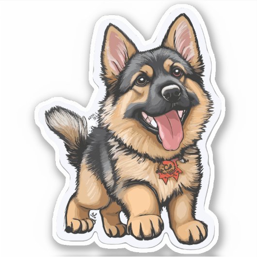 De schattige duitse herder❤️duitse herder stickers (Voorkant)