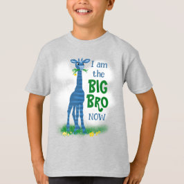 De schattige giraferblauw van de grote jongen van t-shirt
