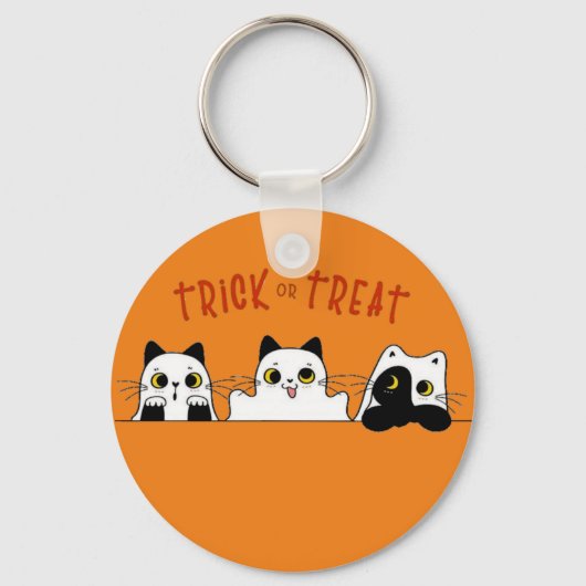 de schattige halloween katjes sleutelhanger (Voorkant)
