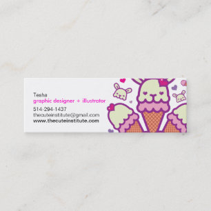 de schattige kaart mini visitekaartje