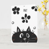 De schattige Kat gluurt om het even wanneer een Kaart (Gele Bloem)