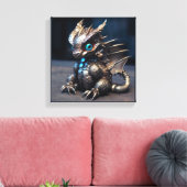 De Schattige Metal Baby Dragon Canvas Afdruk (Insitu (Woonkamer))