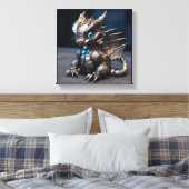 De Schattige Metal Baby Dragon Canvas Afdruk (Insitu (Slaapkamer))
