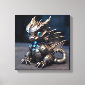 De Schattige Metal Baby Dragon Canvas Afdruk (Voorkant)