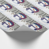 De Schattige Puffy Snowman Cadeaupapier (Hoek)