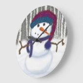 De Schattige Puffy Snowman Grote Klok (Hoek)