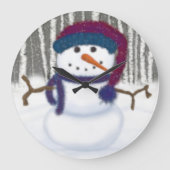 De Schattige Puffy Snowman Grote Klok (Voorkant)