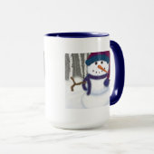 De Schattige Puffy Snowman Mok (Voorkant rechts)