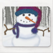 De Schattige Puffy Snowman Muismat (Voorkant)