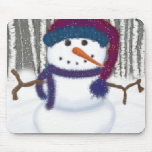 De Schattige Puffy Snowman Muismat (Voorkant)