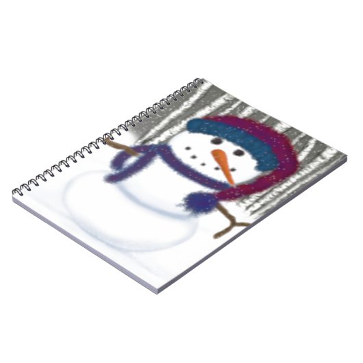De Schattige Puffy Snowman Notitieboek (Linkerzijde)
