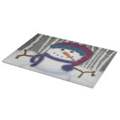 De Schattige Puffy Snowman Snijplank (Hoek)