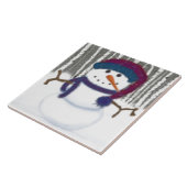 De Schattige Puffy Snowman Tegeltje (Zijkant)