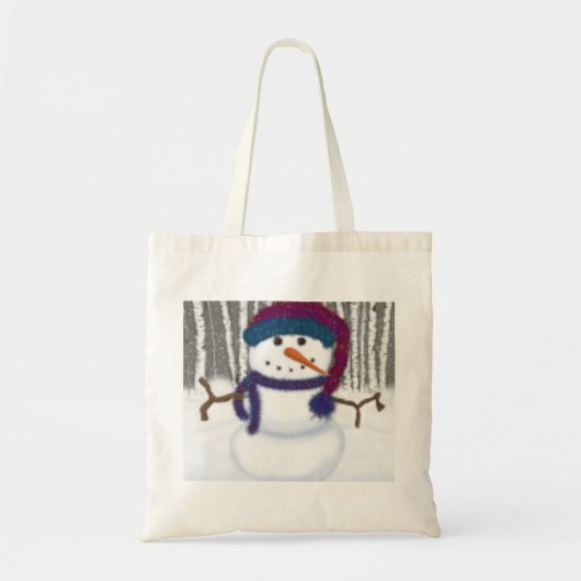 De Schattige Puffy Snowman Tote Bag (Voorkant)
