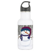 De Schattige Puffy Snowman Waterfles (Voorkant)