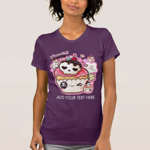 De schattige schedelcupacke van kawaii personalise t-shirt