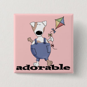 De schattige T-shirts en de Giften van de Hond Vierkante Button 5,1 Cm