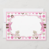 De schattige Teddyberen danken u kaarden Roze Bedankkaart (Achterkant)