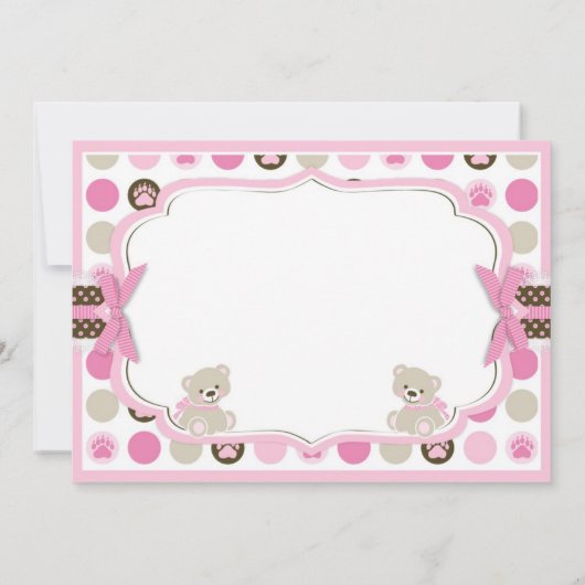 De schattige Teddyberen danken u kaarden Roze Bedankkaart (Achterkant)