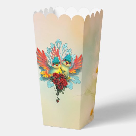 De schattige vogeltjes van goede humor. bedankdoosjes (Voorkant)