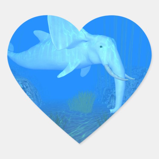 De Schattige walvisvaarder Hart Sticker (Voorkant)
