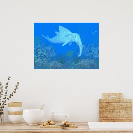 De Schattige walvisvaarder Poster (Keuken)