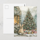 De Schattigee bruine kerstkonijn Briefkaart (Voorkant / Achterkant)