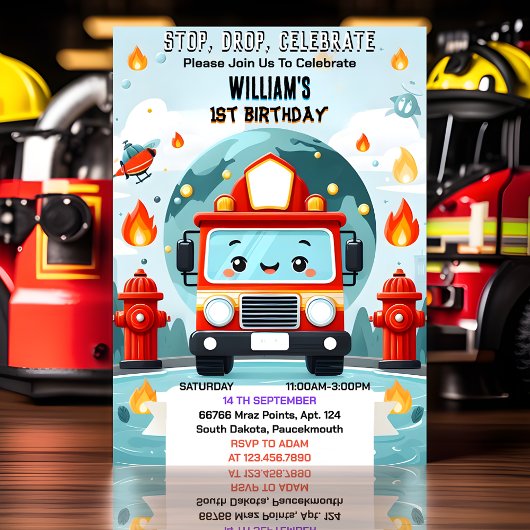 De Schattigee Hot Fire Truck Motorveiligheid 1e Ve Kaart