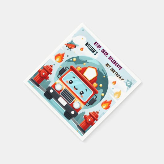 De Schattigee Hot Fire Truck Motorveiligheid 1e Ve Servet (Hoek)